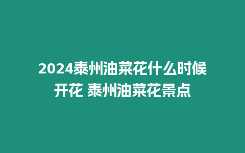 2024泰州油菜花什么時(shí)候開(kāi)花 泰州油菜花景點(diǎn)
