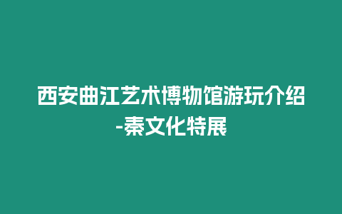 西安曲江藝術博物館游玩介紹-秦文化特展