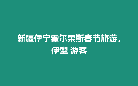 新疆伊寧霍爾果斯春節旅游，伊犁 游客