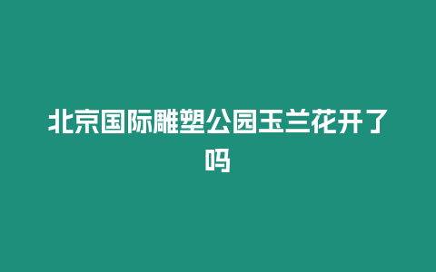 北京國(guó)際雕塑公園玉蘭花開了嗎