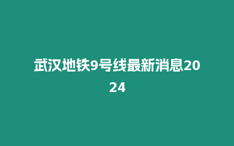 武漢地鐵9號(hào)線最新消息2024