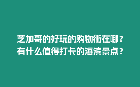 芝加哥的好玩的購物街在哪？有什么值得打卡的海濱景點(diǎn)？