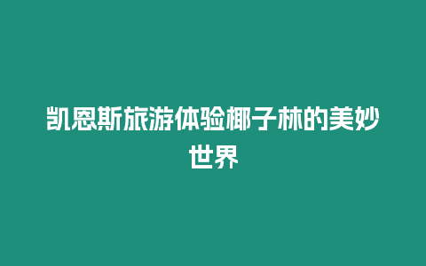 凱恩斯旅游體驗(yàn)椰子林的美妙世界