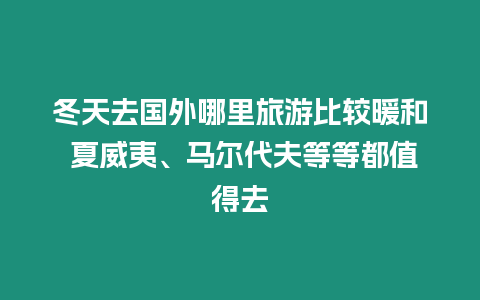 冬天去國(guó)外哪里旅游比較暖和 夏威夷、馬爾代夫等等都值得去