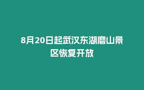 8月20日起武漢東湖磨山景區(qū)恢復開放
