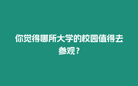 你覺(jué)得哪所大學(xué)的校園值得去參觀？