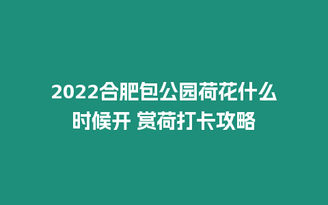 2022合肥包公園荷花什么時候開 賞荷打卡攻略