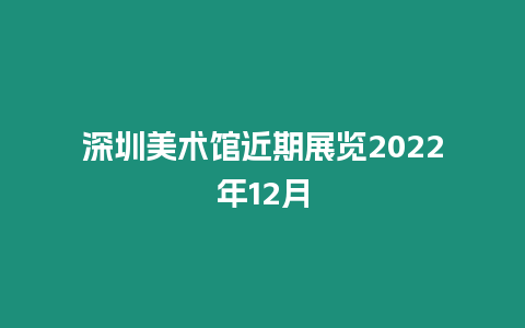 深圳美術館近期展覽2022年12月