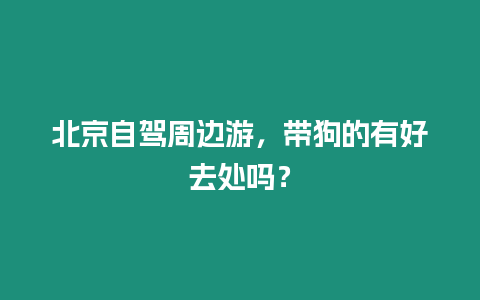 北京自駕周邊游，帶狗的有好去處嗎？