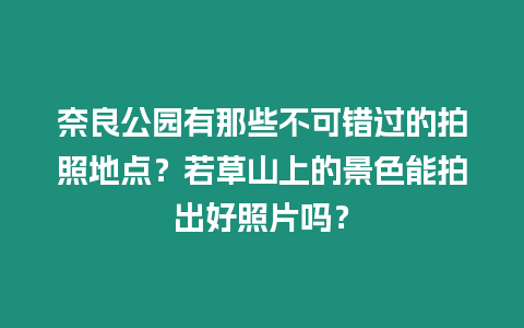 奈良公園有那些不可錯過的拍照地點？若草山上的景色能拍出好照片嗎？