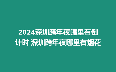 2024深圳跨年夜哪里有倒計時 深圳跨年夜哪里有煙花