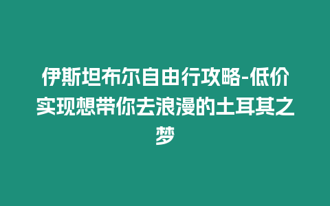 伊斯坦布爾自由行攻略-低價實現想帶你去浪漫的土耳其之夢