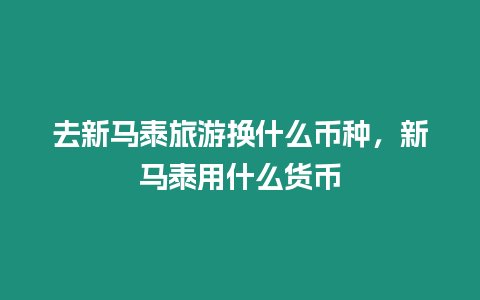 去新馬泰旅游換什么幣種，新馬泰用什么貨幣