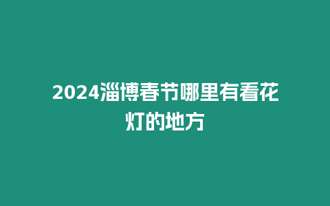 2024淄博春節(jié)哪里有看花燈的地方