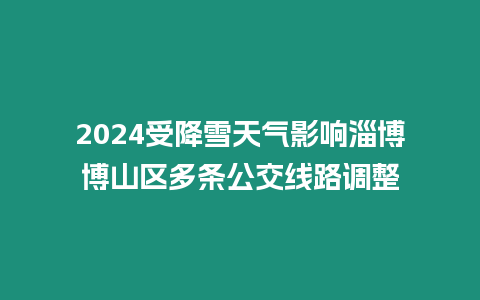 2024受降雪天氣影響淄博博山區多條公交線路調整