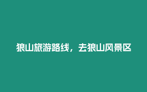 狼山旅游路線，去狼山風景區