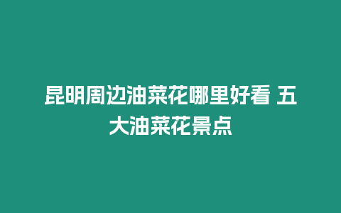 昆明周邊油菜花哪里好看 五大油菜花景點(diǎn)