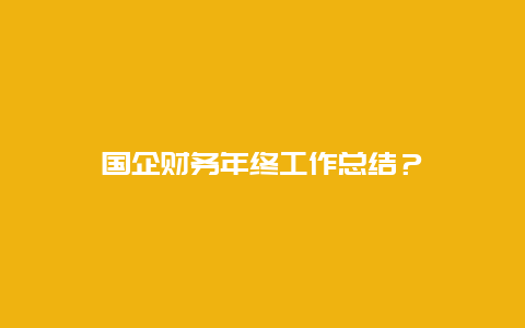 國(guó)企財(cái)務(wù)年終工作總結(jié)？