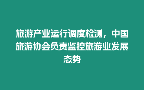 旅游產(chǎn)業(yè)運(yùn)行調(diào)度檢測(cè)，中國(guó)旅游協(xié)會(huì)負(fù)責(zé)監(jiān)控旅游業(yè)發(fā)展態(tài)勢(shì)
