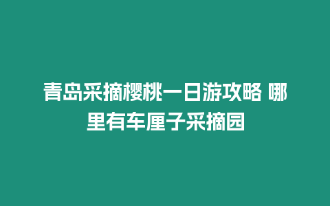 青島采摘櫻桃一日游攻略 哪里有車?yán)遄硬烧獔@