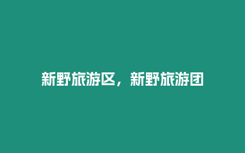 新野旅游區(qū)，新野旅游團(tuán)