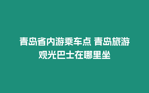 青島省內游乘車點 青島旅游觀光巴士在哪里坐