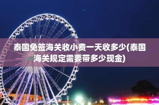 泰國免簽海關收小費一天收多少_泰國海關規(guī)定需要帶多少現金插圖 769f08b2044c7c2bb6c16e914c8a343e.jpg
