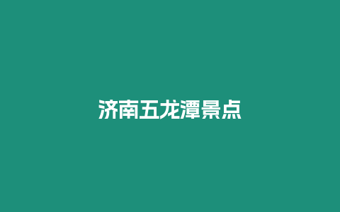 濟南五龍?zhí)毒包c