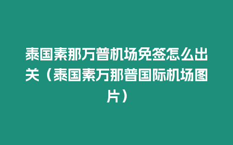 泰國素那萬普機場免簽怎么出關（泰國素萬那普國際機場圖片）