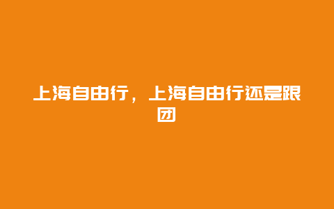 上海自由行,上海自由行還是跟團插圖 cf336ead2e39dc504a6bbb94db5c4f18.jpg