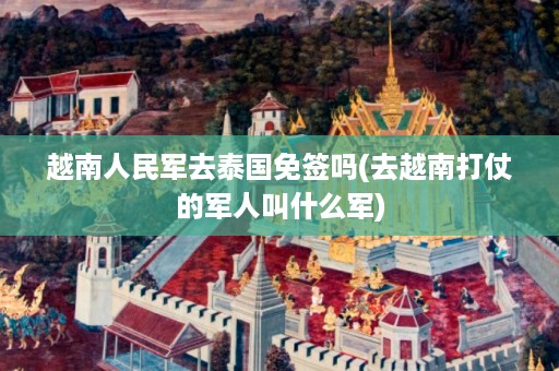 越南人民軍去泰國免簽嗎_去越南打仗的軍人叫什么軍插圖 dbdb0d96b63106cd4eb23e81e00864d2.jpg
