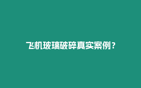 飛機玻璃破碎真實案例？