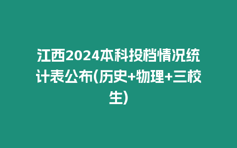 江西2024本科投檔情況統(tǒng)計表公布(歷史+物理+三校生)