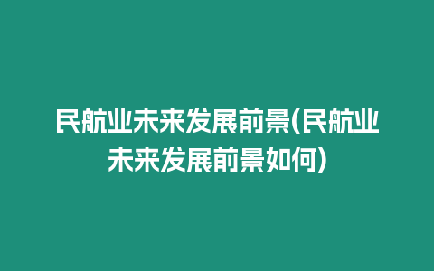 民航業未來發展前景(民航業未來發展前景如何)
