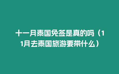 十一月泰國免簽是真的嗎（11月去泰國旅游要帶什么）