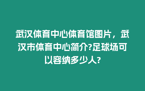 武漢體育中心體育館圖片，武漢市體育中心簡(jiǎn)介?足球場(chǎng)可以容納多少人?