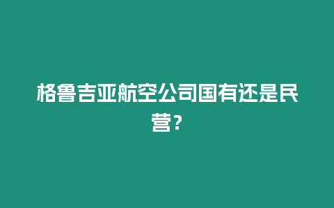 格魯吉亞航空公司國有還是民營？