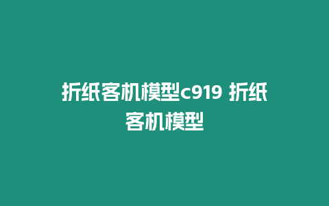 折紙客機(jī)模型c919 折紙客機(jī)模型