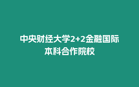中央財經大學2+2金融國際本科合作院校