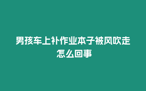 男孩車上補作業本子被風吹走 怎么回事