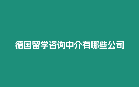 德國留學咨詢中介有哪些公司
