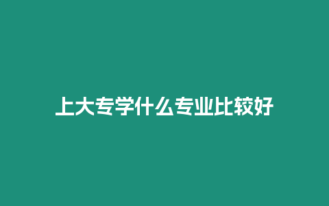 上大專學什么專業比較好