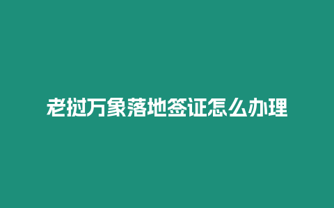 老撾萬象落地簽證怎么辦理