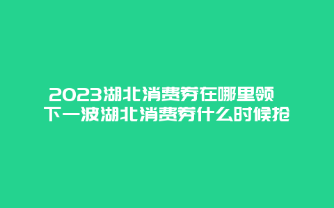 2024湖北消費(fèi)券在哪里領(lǐng) 下一波湖北消費(fèi)券什么時(shí)候搶