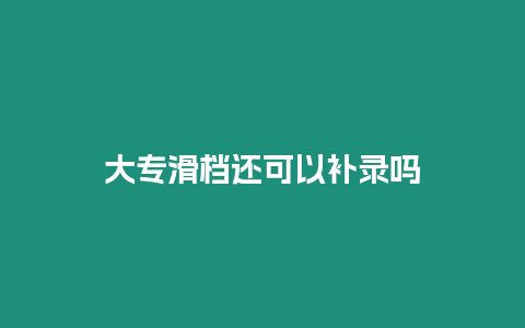 大?；瑱n還可以補錄嗎