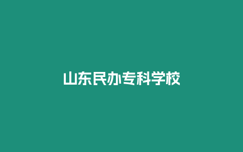 山東民辦專科學校