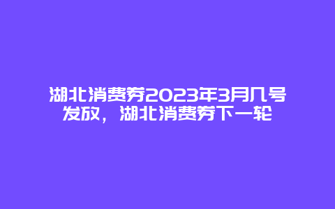 湖北消費(fèi)券2024年3月幾號(hào)發(fā)放，湖北消費(fèi)券下一輪