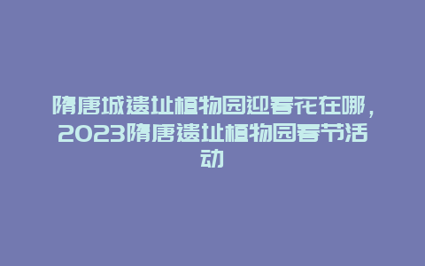 隋唐城遺址植物園迎春花在哪，2024隋唐遺址植物園春節(jié)活動(dòng)