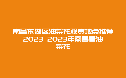 南昌東湖區(qū)油菜花觀賞地點(diǎn)推薦2024 2024年南昌看油菜花