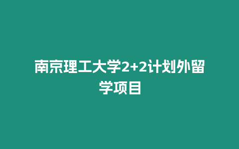 南京理工大學2+2計劃外留學項目